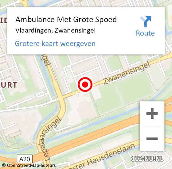 Locatie op kaart van de 112 melding: Ambulance Met Grote Spoed Naar Vlaardingen, Zwanensingel op 28 oktober 2024 18:22