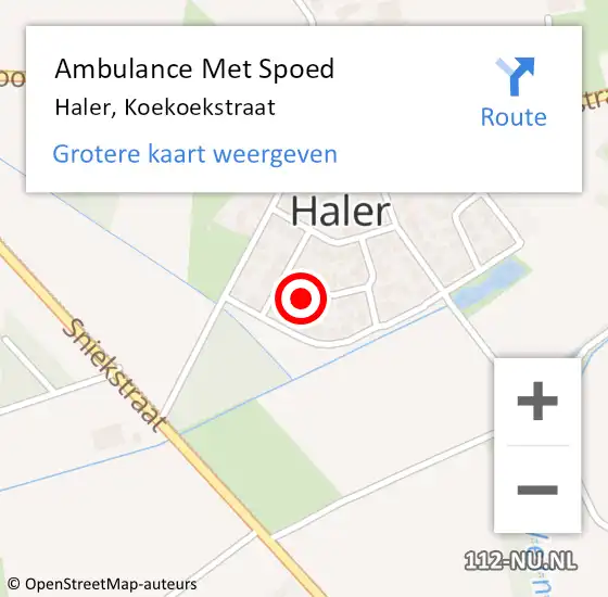 Locatie op kaart van de 112 melding: Ambulance Met Spoed Naar Haler, Koekoekstraat op 18 oktober 2013 16:54