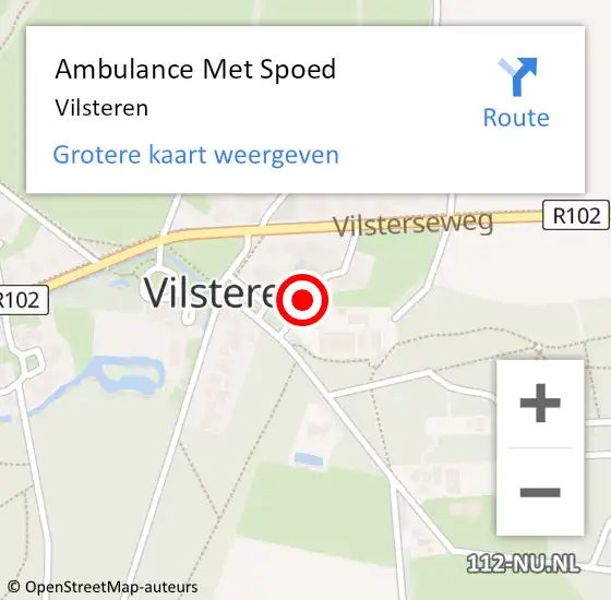 Locatie op kaart van de 112 melding: Ambulance Met Spoed Naar Vilsteren op 28 oktober 2024 19:38