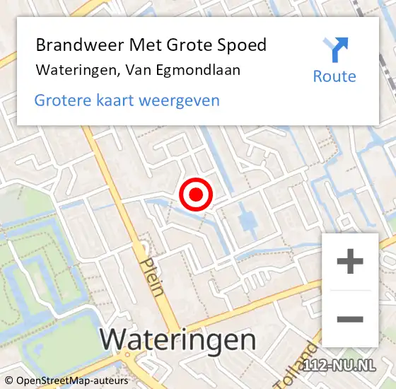 Locatie op kaart van de 112 melding: Brandweer Met Grote Spoed Naar Wateringen, Van Egmondlaan op 28 oktober 2024 19:51