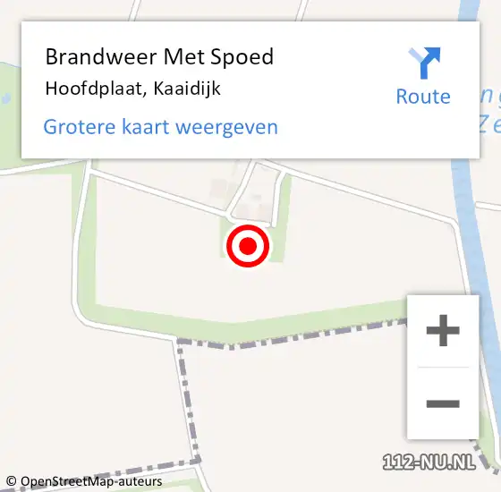 Locatie op kaart van de 112 melding: Brandweer Met Spoed Naar Hoofdplaat, Kaaidijk op 28 oktober 2024 20:34