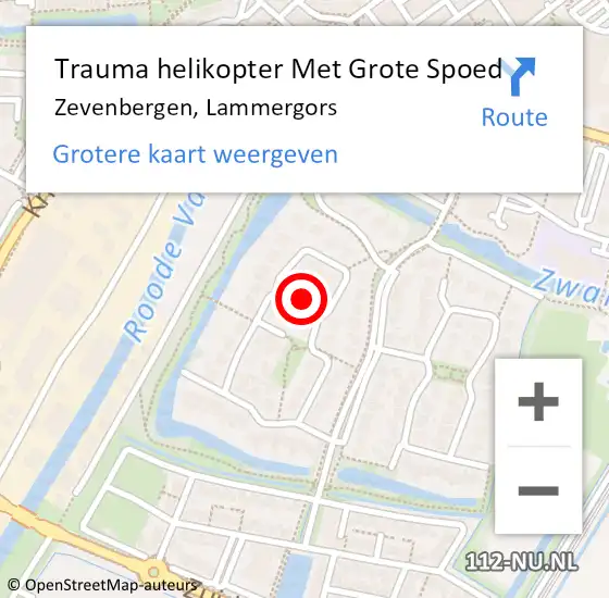 Locatie op kaart van de 112 melding: Trauma helikopter Met Grote Spoed Naar Zevenbergen, Lammergors op 28 oktober 2024 20:59