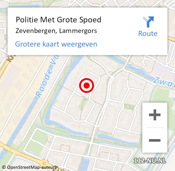 Locatie op kaart van de 112 melding: Politie Met Grote Spoed Naar Zevenbergen, Lammergors op 28 oktober 2024 20:59