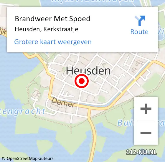 Locatie op kaart van de 112 melding: Brandweer Met Spoed Naar Heusden, Kerkstraatje op 28 oktober 2024 21:32