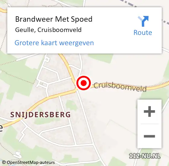 Locatie op kaart van de 112 melding: Brandweer Met Spoed Naar Geulle, Cruisboomveld op 28 oktober 2024 21:35