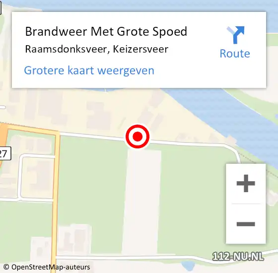 Locatie op kaart van de 112 melding: Brandweer Met Grote Spoed Naar Raamsdonksveer, Keizersveer op 28 oktober 2024 21:42