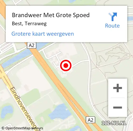 Locatie op kaart van de 112 melding: Brandweer Met Grote Spoed Naar Best, Terraweg op 28 oktober 2024 23:00