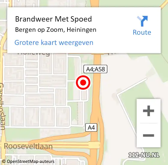 Locatie op kaart van de 112 melding: Brandweer Met Spoed Naar Bergen op Zoom, Heiningen op 28 oktober 2024 23:55