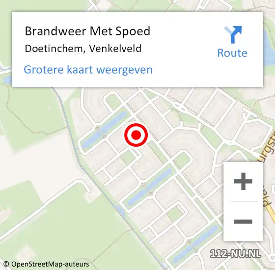 Locatie op kaart van de 112 melding: Brandweer Met Spoed Naar Doetinchem, Venkelveld op 28 oktober 2024 23:57