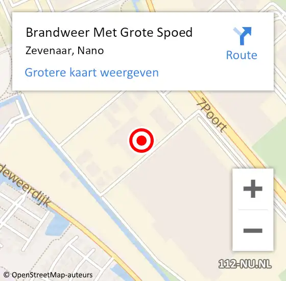 Locatie op kaart van de 112 melding: Brandweer Met Grote Spoed Naar Zevenaar, Nano op 29 oktober 2024 01:27