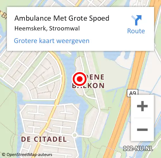 Locatie op kaart van de 112 melding: Ambulance Met Grote Spoed Naar Heemskerk, Stroomwal op 29 oktober 2024 02:46