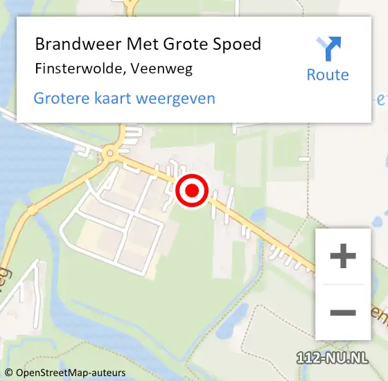 Locatie op kaart van de 112 melding: Brandweer Met Grote Spoed Naar Finsterwolde, Veenweg op 29 oktober 2024 03:03