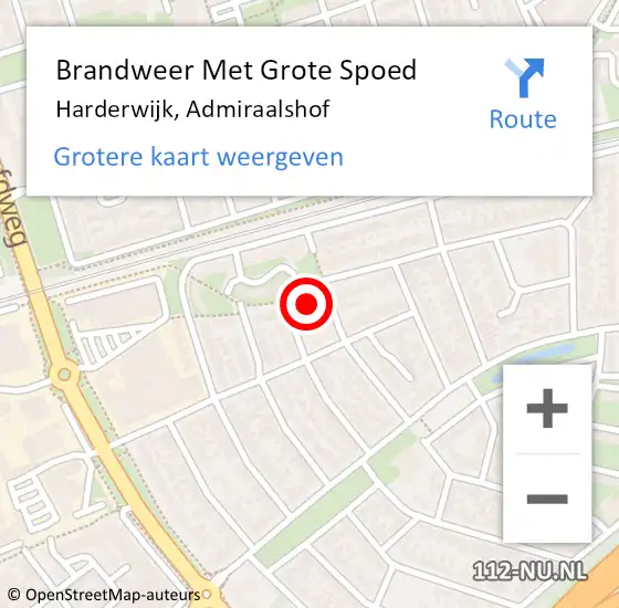 Locatie op kaart van de 112 melding: Brandweer Met Grote Spoed Naar Harderwijk, Admiraalshof op 29 oktober 2024 04:45