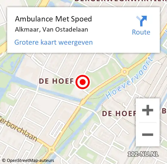 Locatie op kaart van de 112 melding: Ambulance Met Spoed Naar Alkmaar, Van Ostadelaan op 29 oktober 2024 04:56