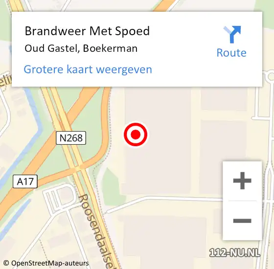 Locatie op kaart van de 112 melding: Brandweer Met Spoed Naar Oud Gastel, Boekerman op 29 oktober 2024 06:49