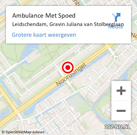 Locatie op kaart van de 112 melding: Ambulance Met Spoed Naar Leidschendam, Gravin Juliana van Stolberglaan op 29 oktober 2024 07:39