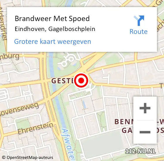 Locatie op kaart van de 112 melding: Brandweer Met Spoed Naar Eindhoven, Gagelboschplein op 29 oktober 2024 08:31