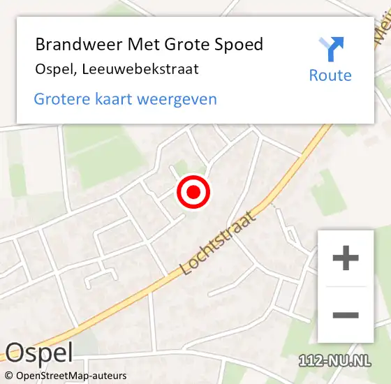 Locatie op kaart van de 112 melding: Brandweer Met Grote Spoed Naar Ospel, Leeuwebekstraat op 29 oktober 2024 08:50