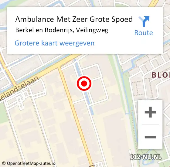 Locatie op kaart van de 112 melding: Ambulance Met Zeer Grote Spoed Naar Berkel en Rodenrijs, Veilingweg op 29 oktober 2024 08:52