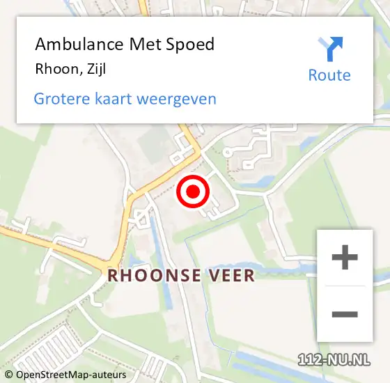 Locatie op kaart van de 112 melding: Ambulance Met Spoed Naar Rhoon, Zijl op 29 oktober 2024 08:59