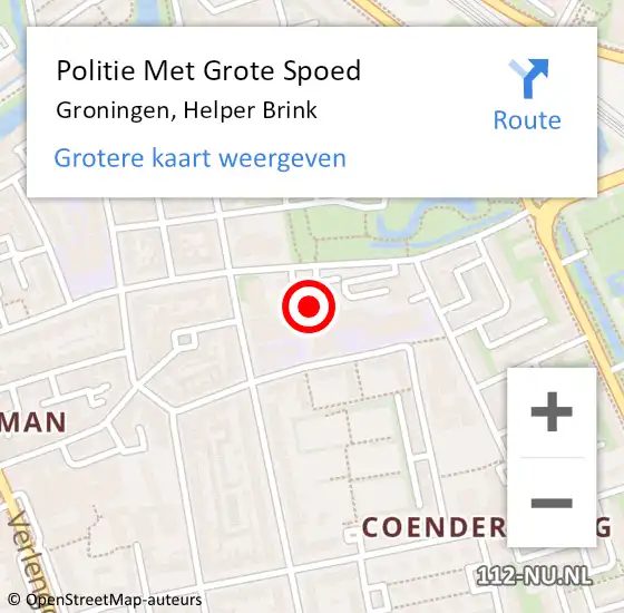 Locatie op kaart van de 112 melding: Politie Met Grote Spoed Naar Groningen, Helper Brink op 29 oktober 2024 09:16