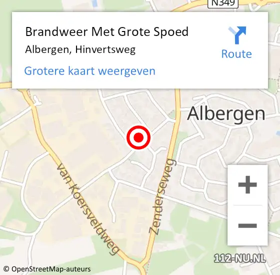 Locatie op kaart van de 112 melding: Brandweer Met Grote Spoed Naar Albergen, Hinvertsweg op 29 oktober 2024 09:40