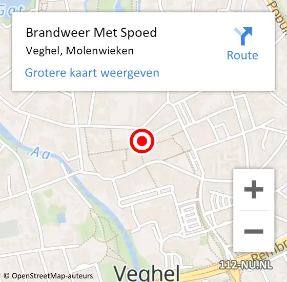 Locatie op kaart van de 112 melding: Brandweer Met Spoed Naar Veghel, Molenwieken op 29 oktober 2024 10:19