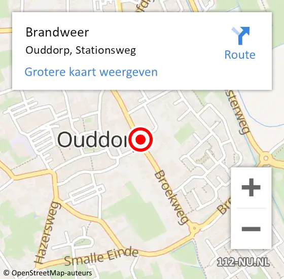 Locatie op kaart van de 112 melding: Brandweer Ouddorp, Stationsweg op 29 oktober 2024 11:25