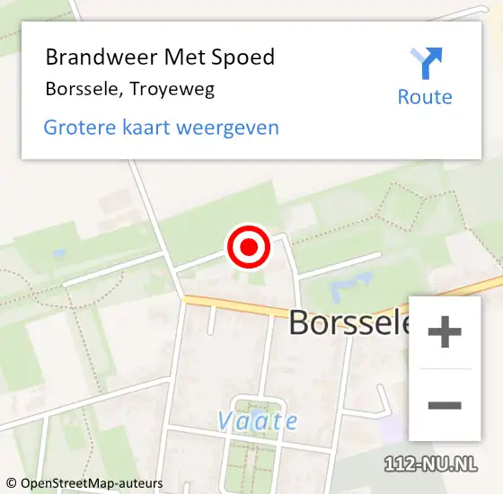 Locatie op kaart van de 112 melding: Brandweer Met Spoed Naar Borssele, Troyeweg op 29 oktober 2024 11:41