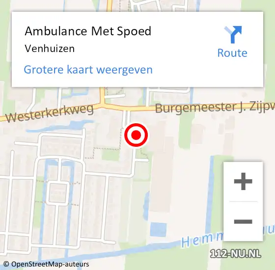 Locatie op kaart van de 112 melding: Ambulance Met Spoed Naar Venhuizen op 29 oktober 2024 11:50