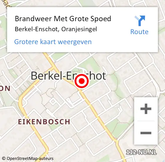 Locatie op kaart van de 112 melding: Brandweer Met Grote Spoed Naar Berkel-Enschot, Oranjesingel op 29 oktober 2024 12:04