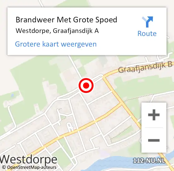 Locatie op kaart van de 112 melding: Brandweer Met Grote Spoed Naar Westdorpe, Graafjansdijk A op 25 oktober 2014 05:58