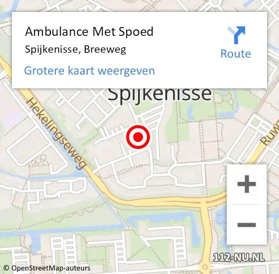 Locatie op kaart van de 112 melding: Ambulance Met Spoed Naar Spijkenisse, Breeweg op 29 oktober 2024 12:25