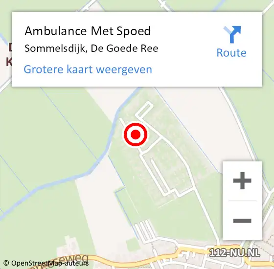 Locatie op kaart van de 112 melding: Ambulance Met Spoed Naar Sommelsdijk, De Goede Ree op 29 oktober 2024 12:36