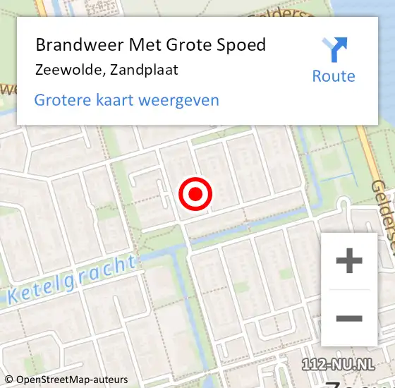 Locatie op kaart van de 112 melding: Brandweer Met Grote Spoed Naar Zeewolde, Zandplaat op 29 oktober 2024 13:06