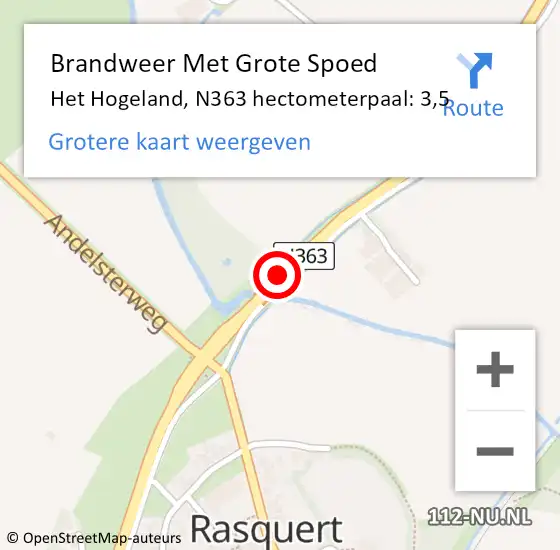 Locatie op kaart van de 112 melding: Brandweer Met Grote Spoed Naar Het Hogeland, N363 hectometerpaal: 3,5 op 29 oktober 2024 13:08