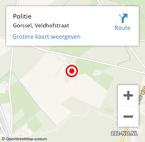 Locatie op kaart van de 112 melding: Politie Gorssel, Veldhofstraat op 29 oktober 2024 13:45