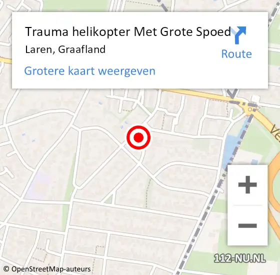 Locatie op kaart van de 112 melding: Trauma helikopter Met Grote Spoed Naar Laren, Graafland op 29 oktober 2024 14:20