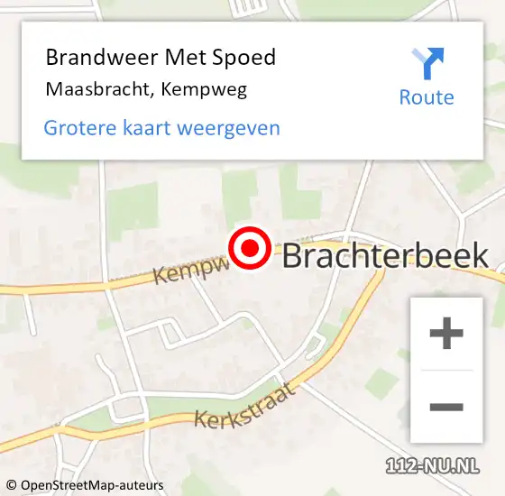 Locatie op kaart van de 112 melding: Brandweer Met Spoed Naar Maasbracht, Kempweg op 29 oktober 2024 14:28