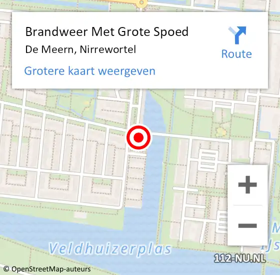 Locatie op kaart van de 112 melding: Brandweer Met Grote Spoed Naar De Meern, Nirrewortel op 29 oktober 2024 14:32