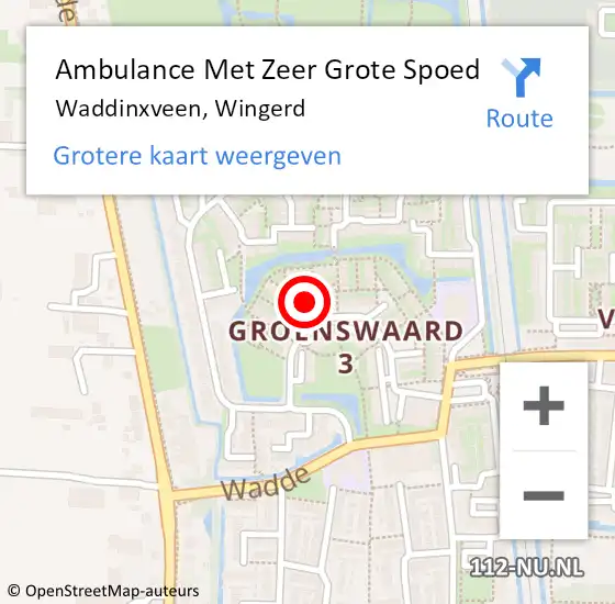 Locatie op kaart van de 112 melding: Ambulance Met Zeer Grote Spoed Naar Waddinxveen, Wingerd op 29 oktober 2024 14:37