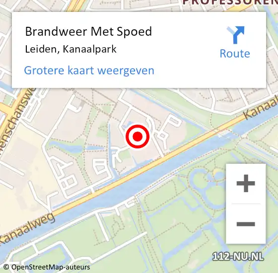 Locatie op kaart van de 112 melding: Brandweer Met Spoed Naar Leiden, Kanaalpark op 29 oktober 2024 14:39