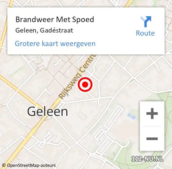 Locatie op kaart van de 112 melding: Brandweer Met Spoed Naar Geleen, Gadéstraat op 29 oktober 2024 14:50