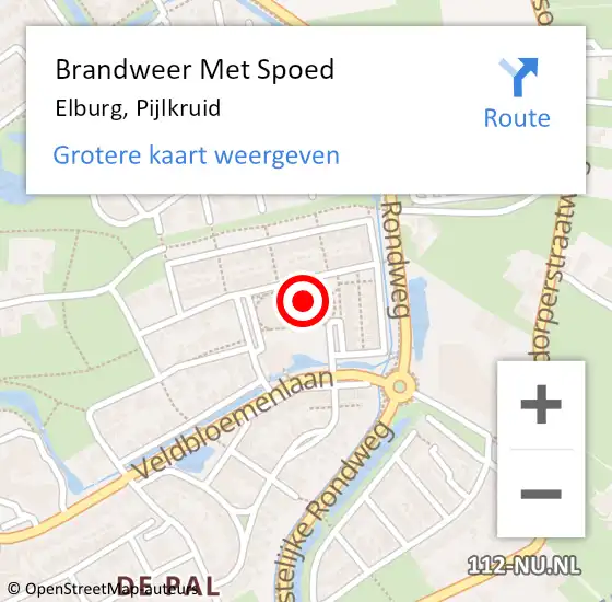 Locatie op kaart van de 112 melding: Brandweer Met Spoed Naar Elburg, Pijlkruid op 29 oktober 2024 15:51