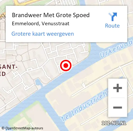 Locatie op kaart van de 112 melding: Brandweer Met Grote Spoed Naar Emmeloord, Venusstraat op 29 oktober 2024 16:21