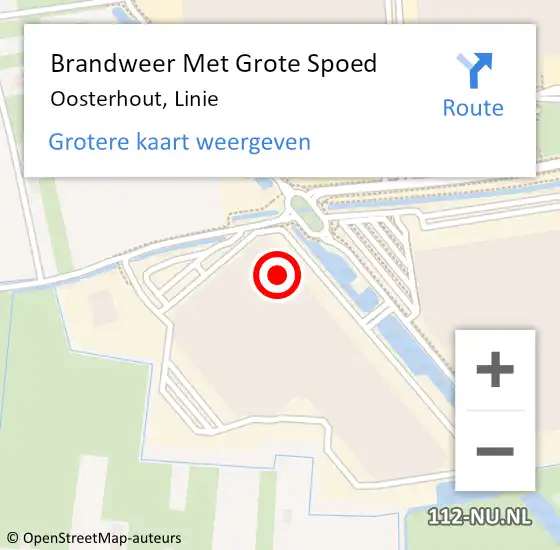 Locatie op kaart van de 112 melding: Brandweer Met Grote Spoed Naar Oosterhout, Linie op 29 oktober 2024 16:53