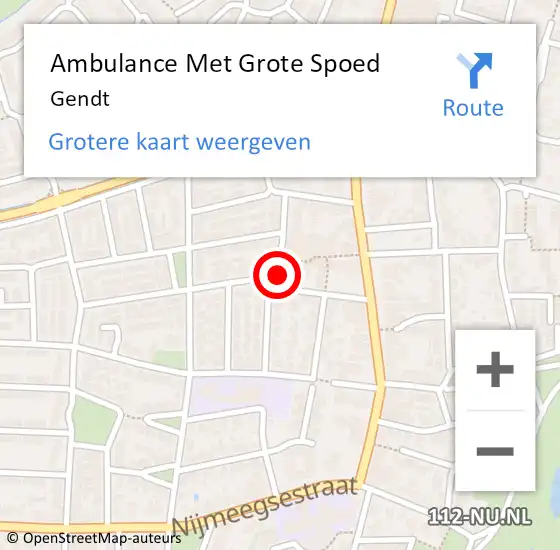 Locatie op kaart van de 112 melding: Ambulance Met Grote Spoed Naar Gendt op 29 oktober 2024 16:55