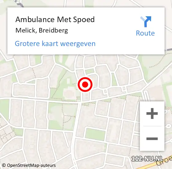 Locatie op kaart van de 112 melding: Ambulance Met Spoed Naar Melick, Breidberg op 29 oktober 2024 17:17