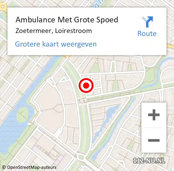 Locatie op kaart van de 112 melding: Ambulance Met Grote Spoed Naar Zoetermeer, Loirestroom op 29 oktober 2024 17:20