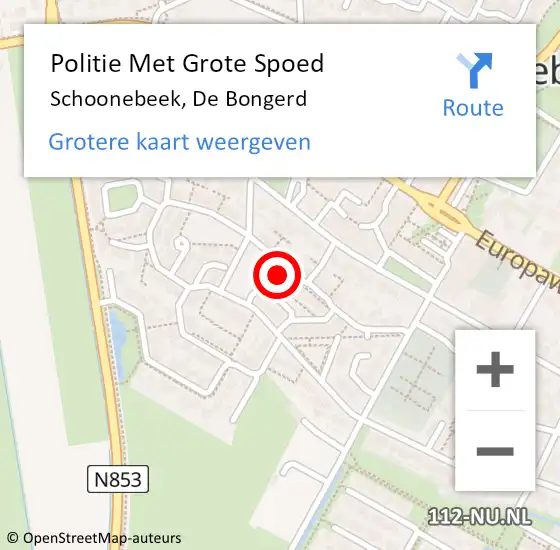 Locatie op kaart van de 112 melding: Politie Met Grote Spoed Naar Schoonebeek, De Bongerd op 29 oktober 2024 17:40